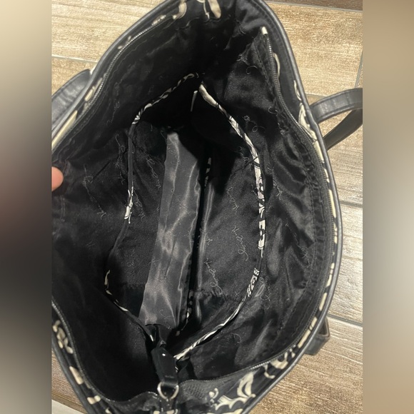 Vera Bradley Midnight Paisley Commuter Bag Tote Clean Zip & Pockets READ Trim - Picture 3 of 12